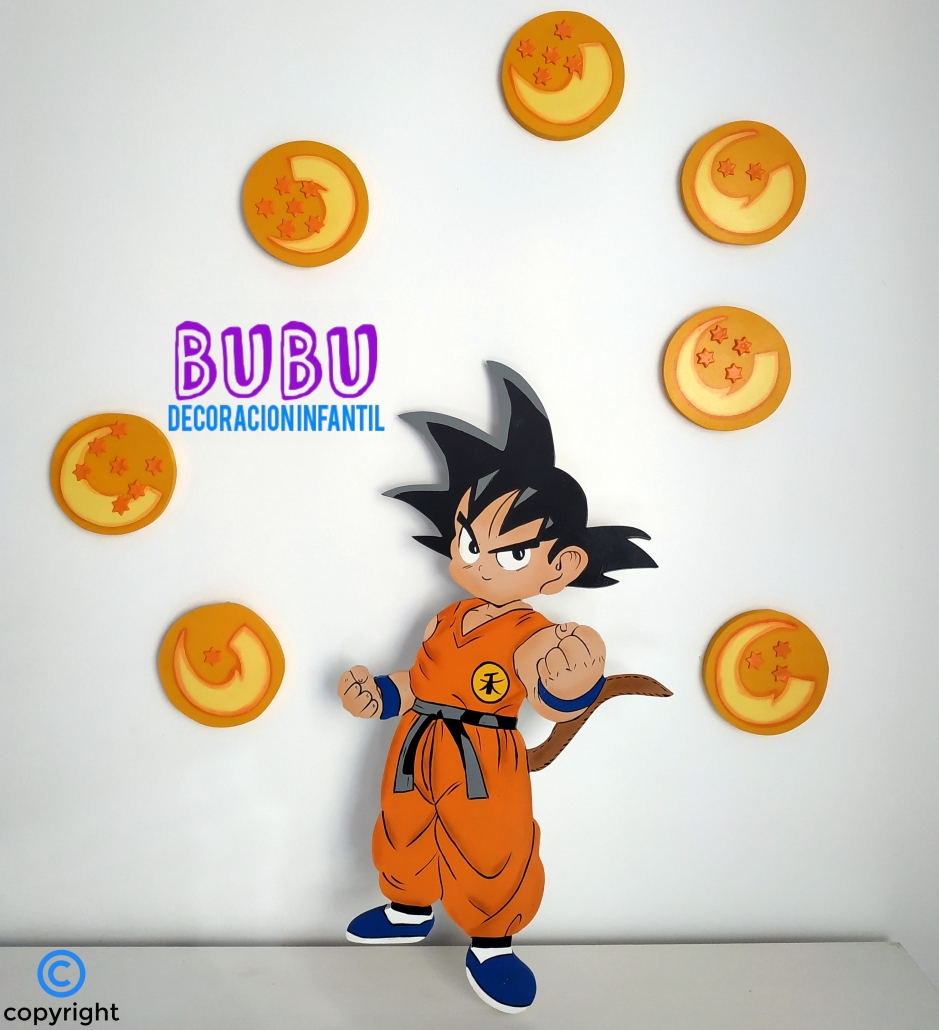 Silueta Goku y sus bolas de dragón * BUBU Decoración Infantil ®