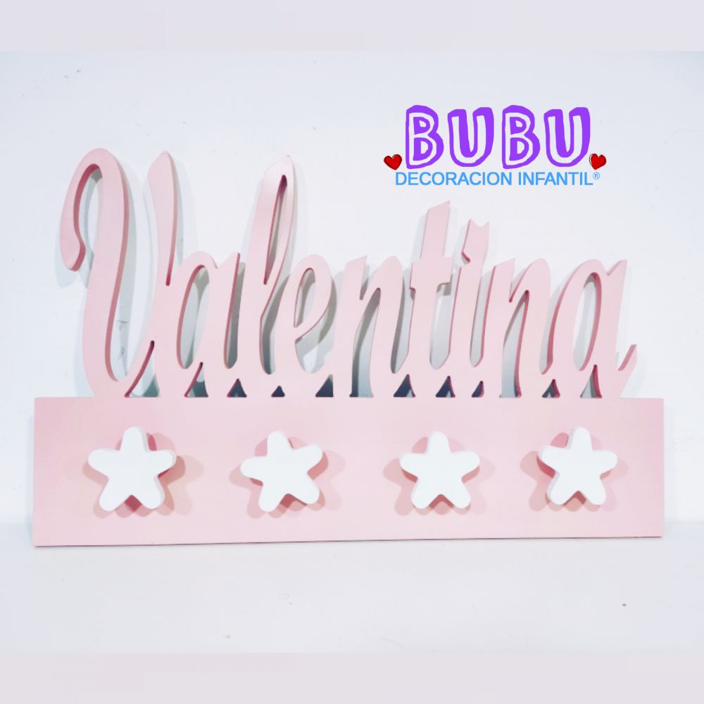 Perchero con nombre y estrellas ⭐️❤️ BUBU Decoración Infantil ®
