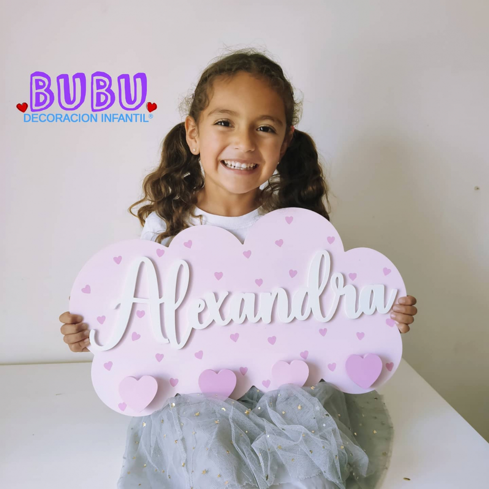 Perchero Nube y perchas de corazones❤️ BUBU Decoración Infantil